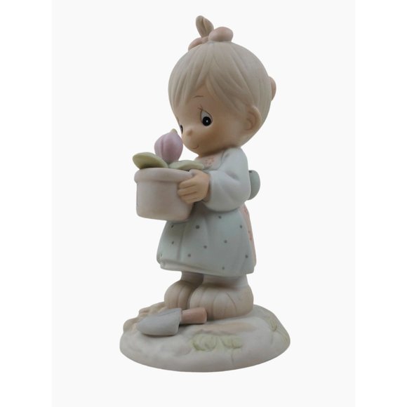 Precious Moments May Figurine 110035 Enesco Porcelain 1987 Flowers No Box - Picture 8 of 10